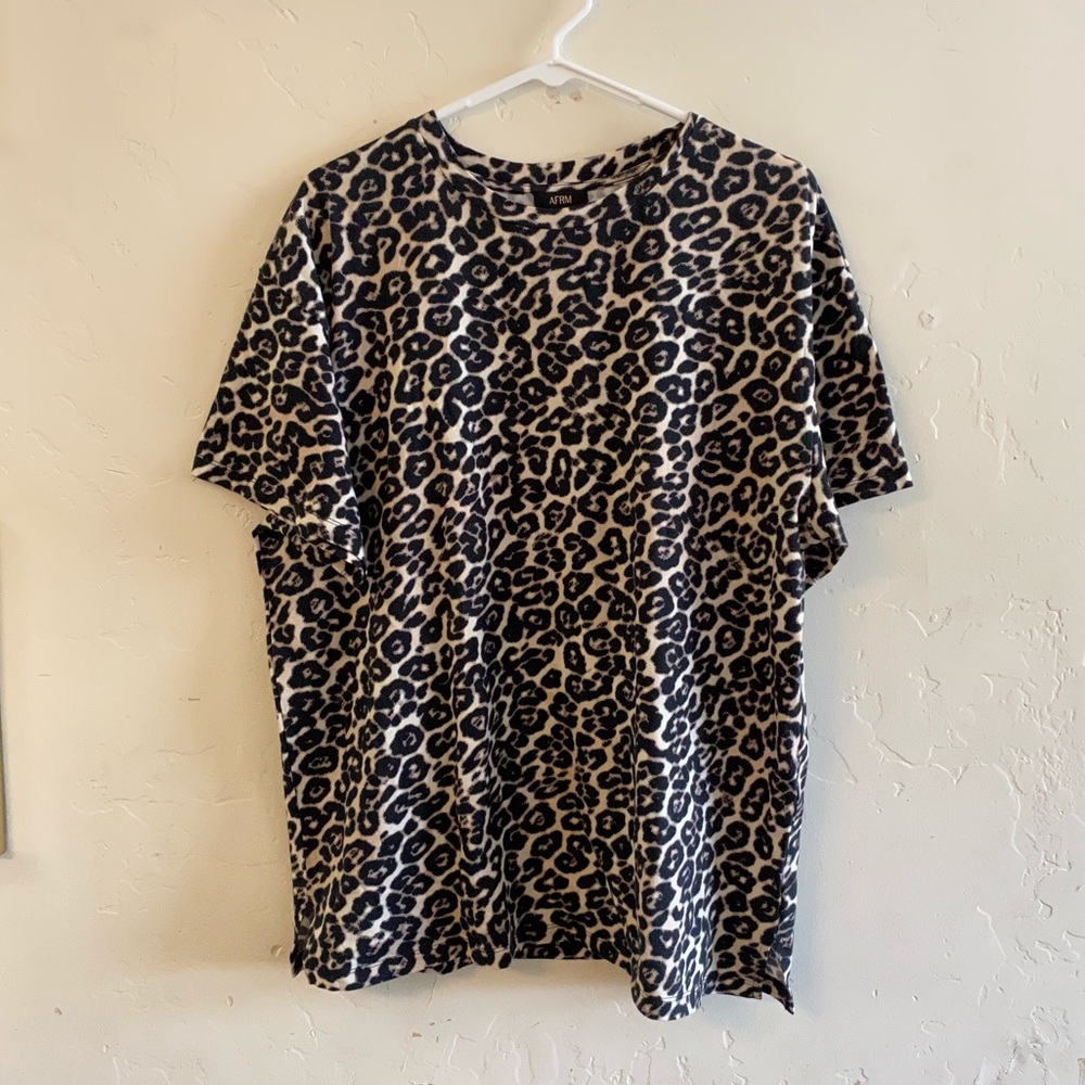 AFRM Cream and Black Short Sleeve Tee